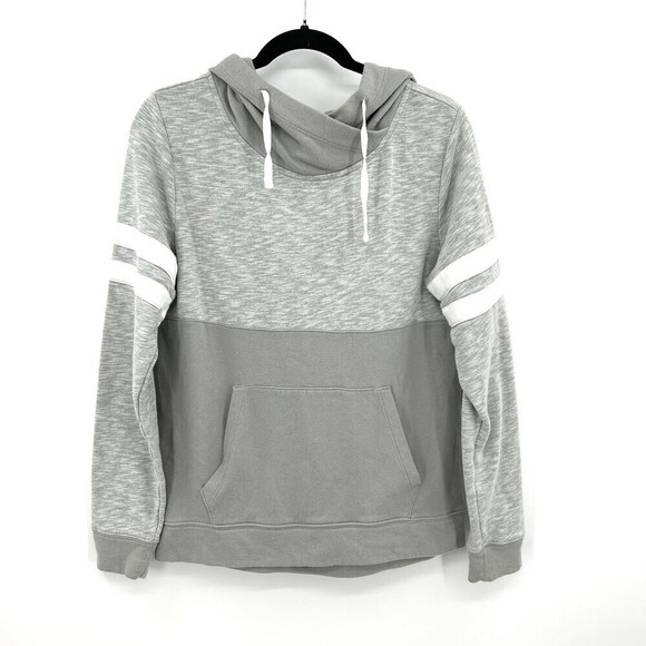 VICTORIA'S SECRET Pink Gray White Comfy Cozy Hoodie Sweatshirt Size Small - Picture 1 of 5